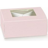 Scotton Scatola Fibra Rosa 8x8x3 cm Finestra Divisorio 10 pz
