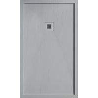 Mineralguss-Duschwanne extra flach mit Rand SARIN GRAU 70x100 cm Auslaufschutz in Farbe