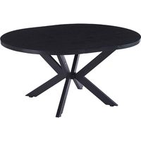 Home Deluxe - Table ronde à rallonges AVENTURA avec pied en étoile - 120-160 x 120 cm Dark Oak 6 chaises Equipement