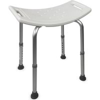 Mobiclinic®, Sgabello Doccia, Altezza Regolabile, San Fermín, Piedini Antiscivolo, Sedia, Bagno, Fino a 100 Kg, Alluminio, Bianco