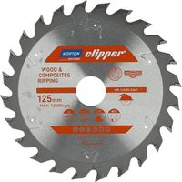 Sega circolare Norton, modello 125 mm x 20 mm x 24 denti (2,6 / 1,6) , per legno e materiali compositi, geometria ATB, 9500 giri/min, taglio trasversale e liscio, alte prestazioni