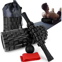 in 1 Foam Roller Set for Deep Tissue Muscle Massage, Trigger Point Fitness Exercise Foam Roller, Massage Roller, Massage Ball, Stretching Strap, for Whole Body