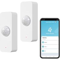 Détecteur de Mouvement, Détecteur de Mouvement Smart pour la sécurité de la Maison, Moniteur à Distance de détecteur de Mouvement sans Fil,Compatible Les Commandes vocales Alexa.ZigBee Hub requis.2PCS