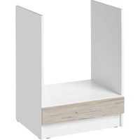 Cuisineandcie – Meuble four encastrable 60 cm – Noyer blanchi – Espace de rangement inférieur – Plinthe individuelle
