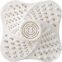 Anti-Jam Bathroom Shower Drain with Suction Cup (White)