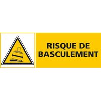 Panneau RISQUE DE BASCULEMENT (C0456) - Plastique PVC 1,5 mm - 350 x 125 mm