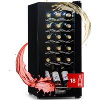 Klarstein – Cave à vin de vieillissement 50L – Capacité 18 bouteilles – Température réglable 5-18°C – Panneau tactile – Design élégant en acier inoxydable