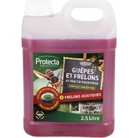 Liquide attractif guêpes et frelons – Concentré 2,5 L – Solution naturelle sans pesticides – Pour pièges sélectifs – Protecta