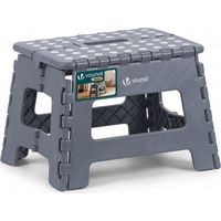 VOUNOT® Klapphocker Faltbar Rutschfester Tritthocker mit Tragegriff 32 x 25 x 22 cm Grau