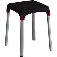 sgabello da bagno quadrato colore nero, 30,5x30,5x42,5 cm