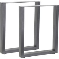 Melko 2x base del tavolo 60x72 cm Gamba del mobile gamba della panca grigia gambe del tavolo in acciaio