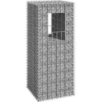 Poteau à panier de gabion-Jardinière à gabion 40x40x100 cm Fer