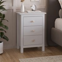 Chevet 3 tiroirs 46x35x65 cm en pin blanc - FRODI