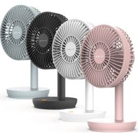 Newlux - Ventilatore da tavolo USB Windpure Desk W300 con 4 Vel, testa pieghevole, batteria al litio fino a 50 min. Ventilatore da scrivania silenzioso (30 dB) per ufficio, casa o campeggio (corallo)