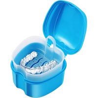 Boîte de rangement pour prothèses dentaires-Convient pour ranger prothèses dentaires,protège-dents, appareils orthodontiques-Bleue