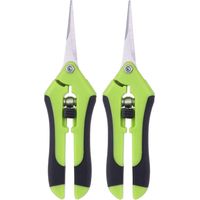 Set mit 2 Gartenscheren, professionelle manuelle Gartenschere aus Edelstahl (grün)