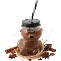 Mug Novaliv vin chaud 300 ml Mug de Noël personnalisé avec paille - ours comme mug à vin chaud - mug motif ours sapin de Noël Mugs de Noël mugs