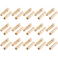 15 Pairs 4mm Gold Plated Bullet Connector 4.0mm Banana Plug Replacement Male Female Bullet Connectors for RC Lipo Battery