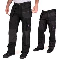 Lee Cooper Workwear LCPNT216 Uomo Multi Tasca con Tasche per Ginocchiere Fondina Fissa Lavoro Cargo Pantaloni, Nero, 42W / 31L
