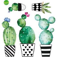 Sticker watercolor cactus Crearreda adesivo murale frasi famose natura geometrie fantasie 31X31 CM