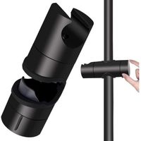 Support douche, Universel Support Pommeau de Douche Noir Pour Barre de Douche 18-25 mm en ABS Massif épaissir et Version Améliorée Support de Pommeau de Douche, Noir Mat