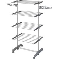 Séchoir à Linge étendoir pliable ailes latérales utilisation intérieure et extérieure 142 x 55 x 172 cm 4 niveaux gris