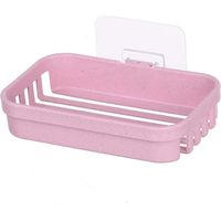 Porte Savon, Distributeur De Savon De Drainage Mural Non Marquant, Peut Garder Le Savon Sec Et Facile à Nettoyer, Utilisé dans Les Douches, Les Salles De Bain (Rose)-Ensoleillé