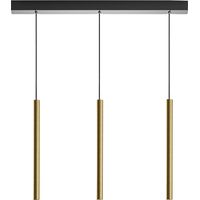 Thalassia S/3P Suspension Linéaire - 3 Lumières 3X7W 3000K 1194Lm Faisceau 18° Finition Or Avec Rosace Noire - Gealuce - Aluminium De Qualité