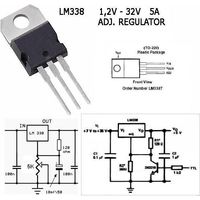 Contrôleur intégré Lm338t 1.2-37V 5A – Régulateur de tension linéaire ajustable – Boîtier TO220 pour applications électroniques – Texas Instruments