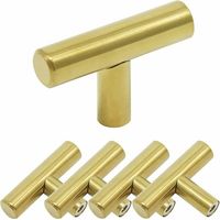 10pcs T Bar Bâton Cuisine Armoire Porte Poignées Placard Tiroir Chambre Meubles Tirer Doré