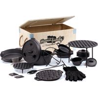 BBQ-Toro Set da 19 pezzi per forno olandese in scatola di legno Con pentola da fuoco per forno olandese e molto altro ancora Prestagionato