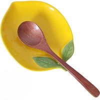 Repose-cuillère en céramique citron,cuillère cuisine original, repose couvert multifonction, porte-cuillère résistant à la chaleur pour Porte-savon,condiments et couvercles,Lavable au lave-vaisselle