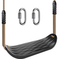 Siège de Balançoire en Plastique, Balançoire Antidérapante avec cCorde Réglable et 2 Mousquetons, Accessoire pour Balançoire d'aire de Jeux pour Enfants, Noir