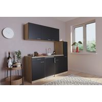 Cucina Minicucina Cucina singola Modulo cucina Rovere nero Luis 180 cm Respecta