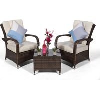 Giardino Arizona 2 Seat Garden Lounge Chair Set - Brown