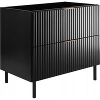 Rodan Waschbeckenunterschrank 80 cm, Schwarz Matt, 46 x 80 x 77 cm, MDF, feuchtraumgeeignet, Badmöbel Unterschrank
