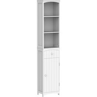 MOBILETTO A COLONNA MDF SALVASPAZIO PER BAGNO 35X24X170 CM BIANCO