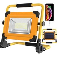 Lampada da lavoro a LED solare ricaricabile da 100 W, 120 LED, power bank USB impermeabile da 12000 mAh per riparazioni auto, garage, campeggio - LIAIKI