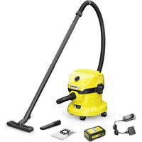 Karcher Aspirateur eau et poussières sur batterie 18V WD 2-18 Battery Set V-12/18 sans fil avec cuve plastique 12 litres