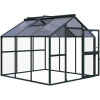KGT Gewächshaus "Novum III", tannengrün, 8,4 m², 4 mm ESG, 10 mm HKP