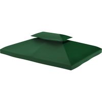 Tende Gazebo 4x3 m 2 Livelli Poliestere Cinghie Fori Drenaggio Vert