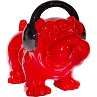 Figura Decorativa Perro Bulldog Kuatéh de Poliresina 30x16x22 cm Rojo