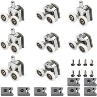 Rouleaux de Porte de Douche, 23mm Roulettes Doubles de Rechange pour la maison roulettes de rechange pour porte de douche coulissante(4 Rouleaux Supérieurs et 4 Rouleaux Inférieurs)