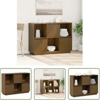 The Living Store Buffet Marron miel 110,5x35x80 cm Bois massif de pin - Buffet - Meuble De Rangement - Armoire - Commode - Bois Massif