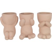 Set de 3 cache-pots beige