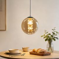GBLY Pendelleuchte Glas Modern 1 Flammig Bernstein Esstischlampe 120CM Höhenverstellbar G9 Für Esstisch Schlafzimmer Esszimmer Bar