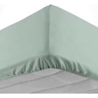 Drap housse 2 personnes 140 x 190 cm uni 57 fils lina Sauge
