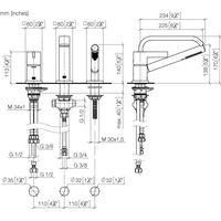 Dornbracht 27412670-33 Robinetterie baignoire 3 trous EHM pour montage sur rebord IMO