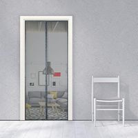 Moustiquaire Porte, 85x200cm Magnétique Ignifuge en Fibre de Verre Moustiquaire Aimantée Anti Feu Sur Mesure de Porte Rideau de Porte Antimoustique Avec Adhésives Rubans