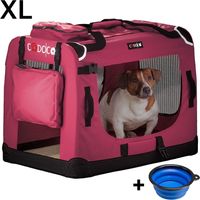 Dog carrier xl red foldable with mesh sides